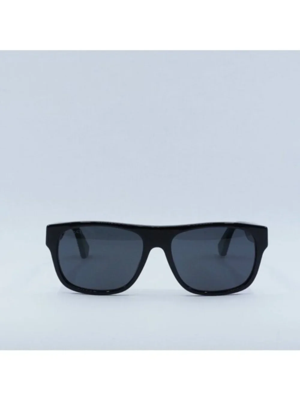 Gucci GG0341S 001 Sunglasses Black and Green with Red Stripe Square Frame